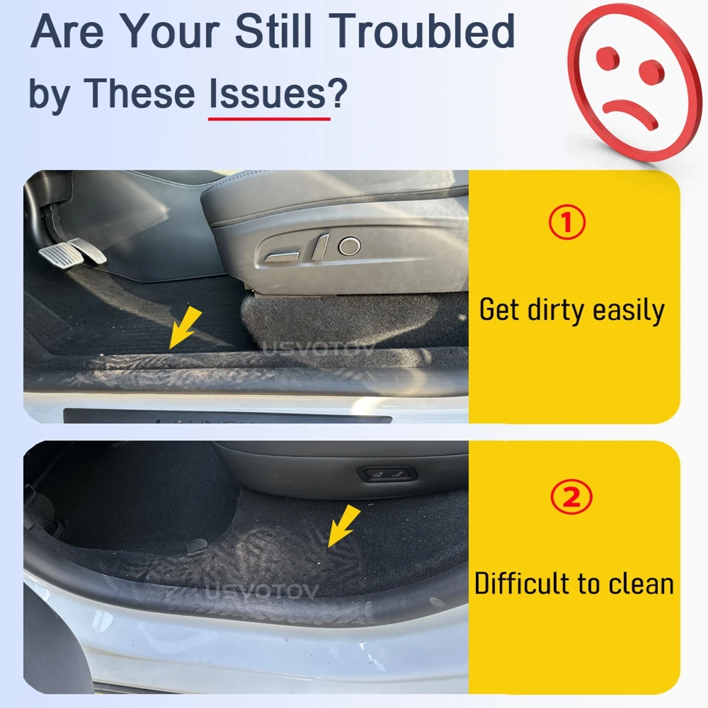 For Tesla Model Y Juniper 2025 2026 Front Rear Door Sill Guard Anti Scratch Dirt Resistant Threshold Strips Interior Accessories thumbnail 2