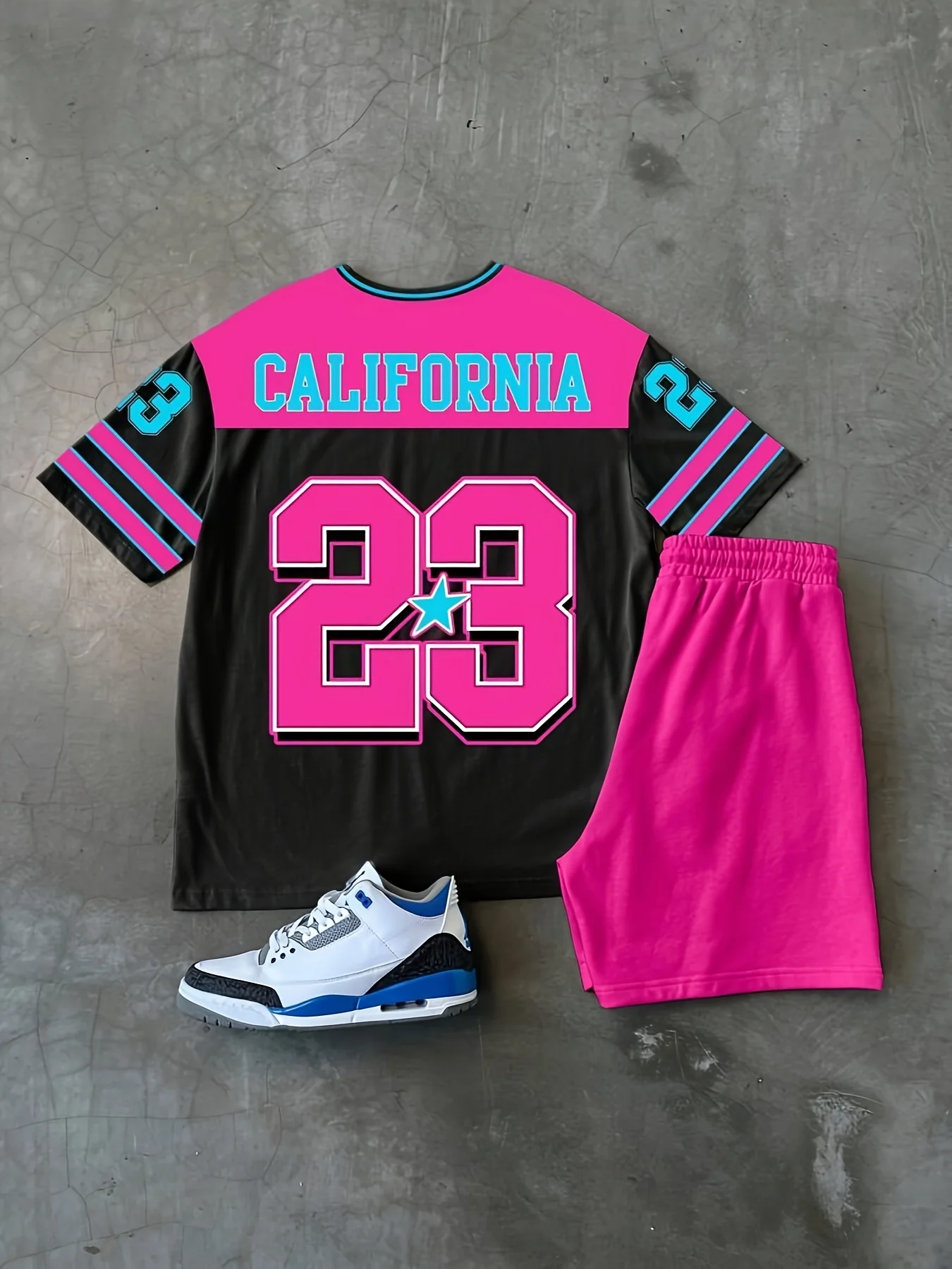 The 2025 summer new men's set features street casual hip-hop fashion comfort and softness with 3D digital pattern printing thumbnail 6