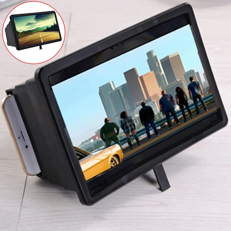Universal Portable Mobile Phone Screen Magnifier 3D Enlarger Magnifying Amplifier Bracket Foldable Desk Smartphone Holder Stand