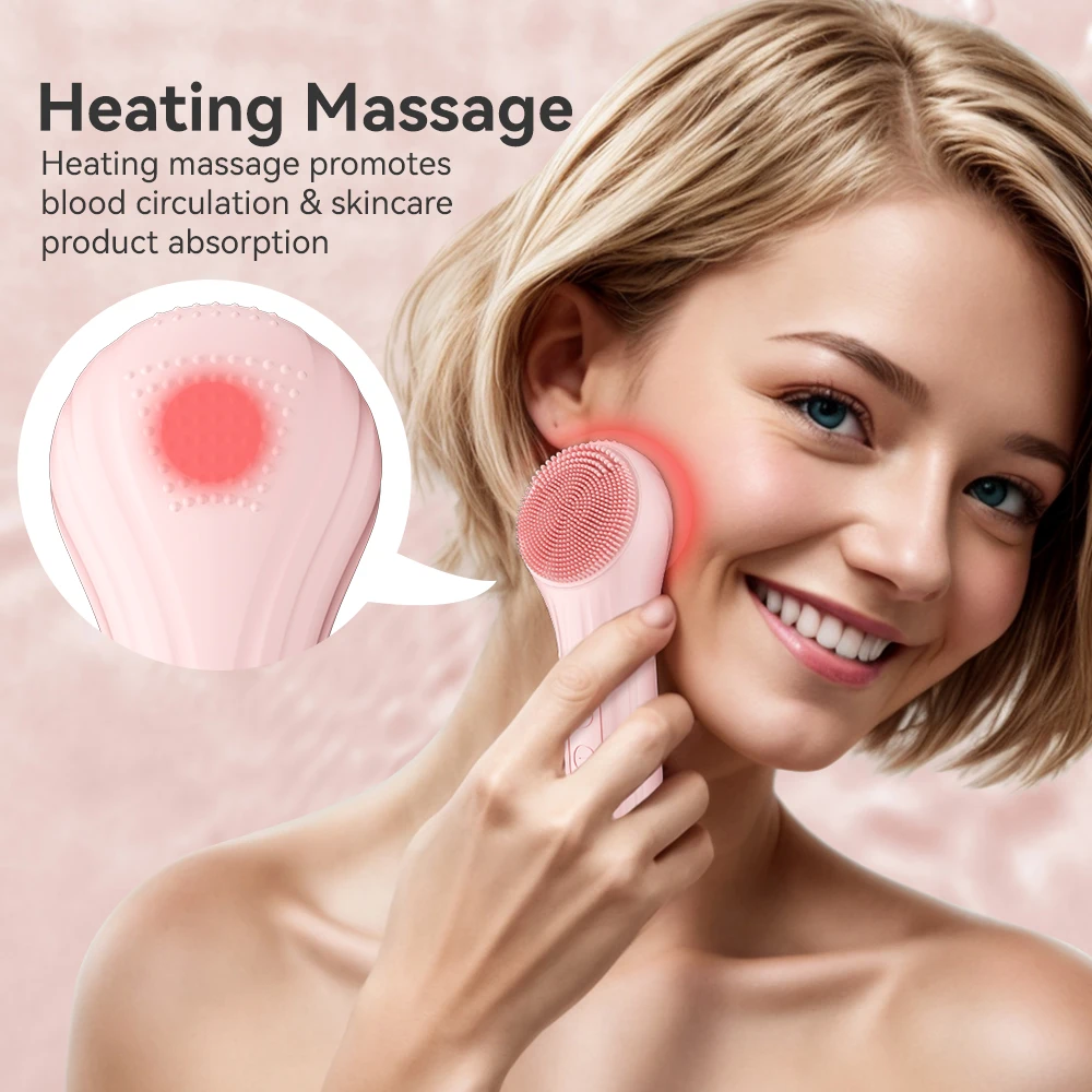 Sonic Waterproof Facial Cleansing Brush Rechargeable Scrubber Exfoliating Vibrating Deep Clean Face Cleaner Skin Care Tool thumbnail 3