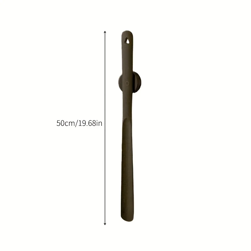 1pc 50cm Wooden Magnetic Beech Shoe Horn Long-handled Shoe Wearing Tool for Home Use with Drill-free Magnetic Base Shoe Horn thumbnail 4