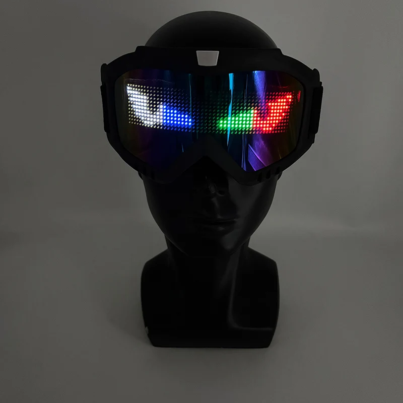 Futuristic USB Charge Bluetooth APP Glasses Programmable Display Screen Glasses DIY LED Mask Party Halloween Cosplay Props thumbnail 5