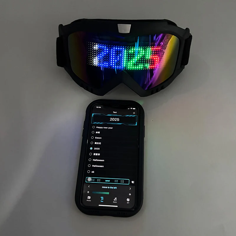 Futuristic USB Charge Bluetooth APP Glasses Programmable Display Screen Glasses DIY LED Mask Party Halloween Cosplay Props thumbnail 2