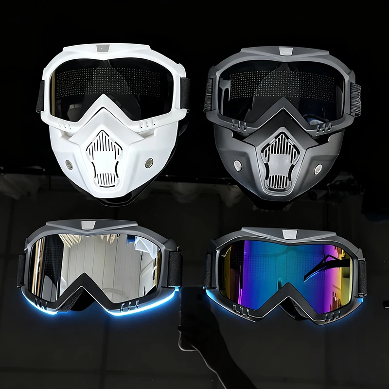 Futuristic USB Charge Bluetooth APP Glasses Programmable Display Screen Glasses DIY LED Mask Party Halloween Cosplay Props thumbnail 3