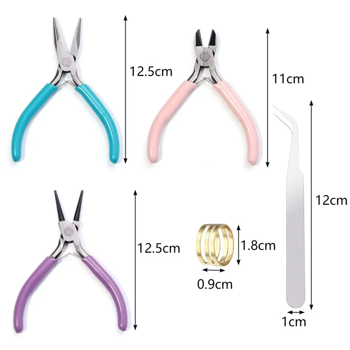 Portable 3pcs Metal Pliers Tool Set Jewelry Making Round Nose Plier Tweezers Kit for Handcrafts Beading Sewing DIY Supplies thumbnail 2