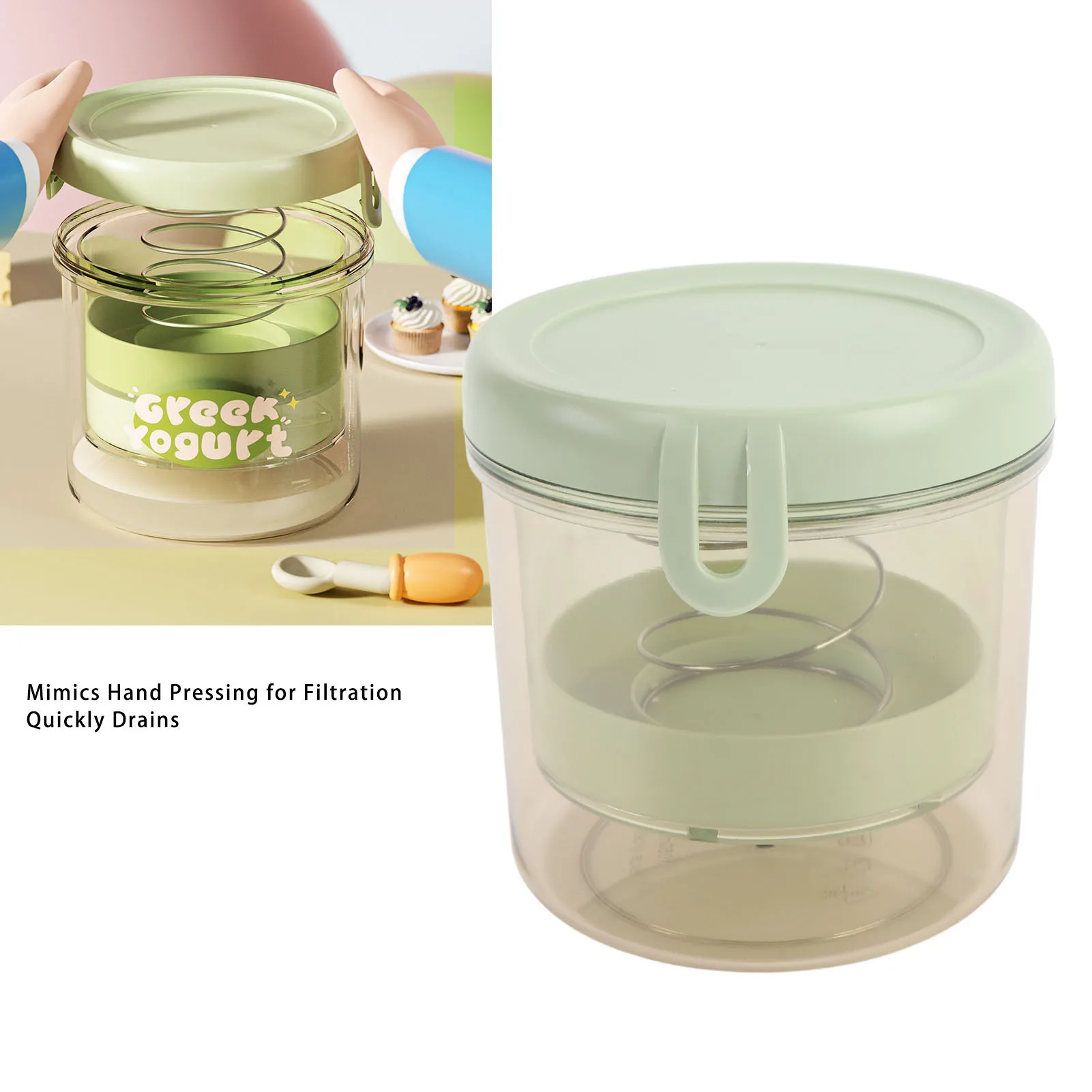 Yogurt Cheese Maker Machine Efficient Sustainable Round Safe Fine Mesh Greek Yogurt Strainer Easy To Clean for Home thumbnail 3
