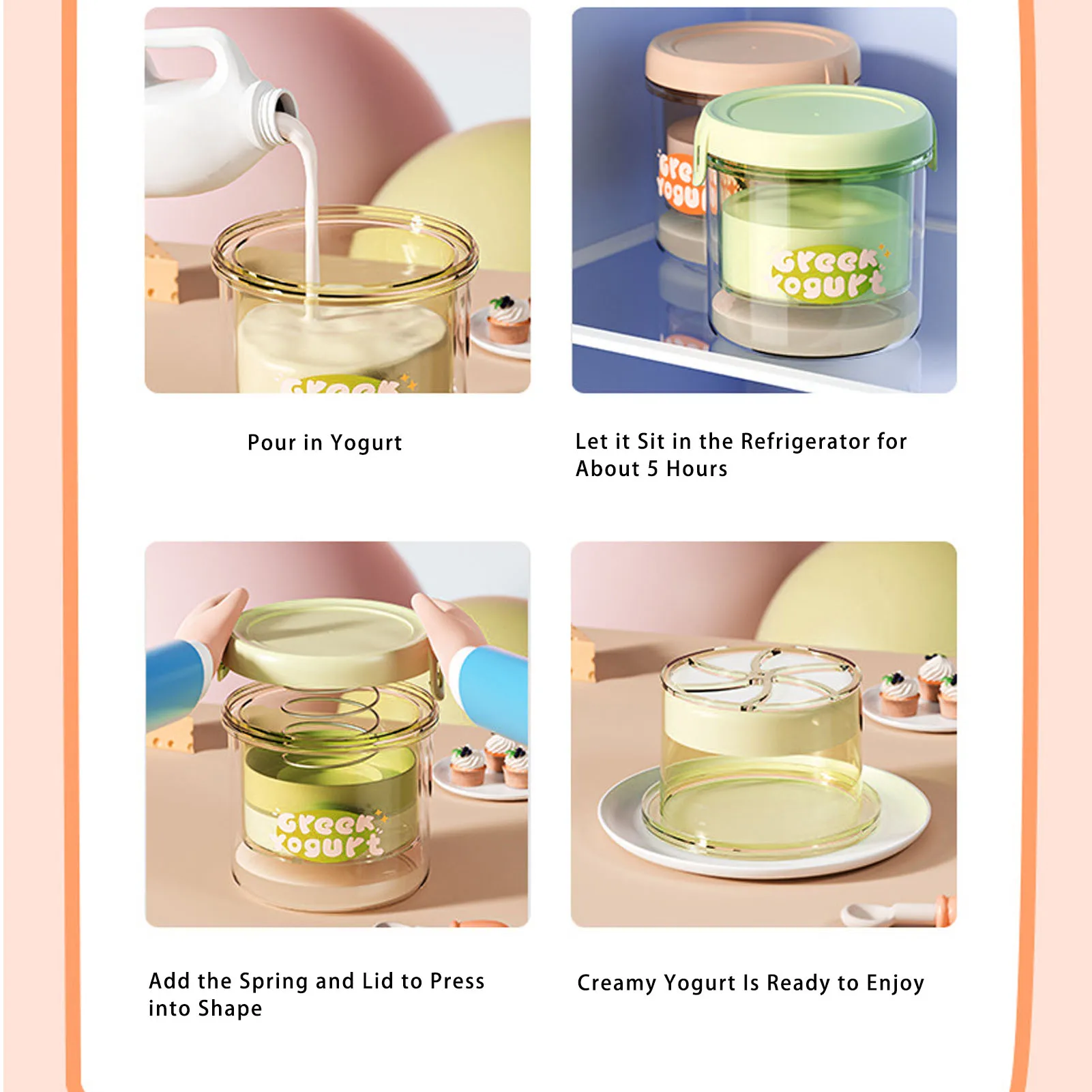 Yogurt Cheese Maker Machine Efficient Sustainable Round Safe Fine Mesh Greek Yogurt Strainer Easy To Clean for Home thumbnail 6