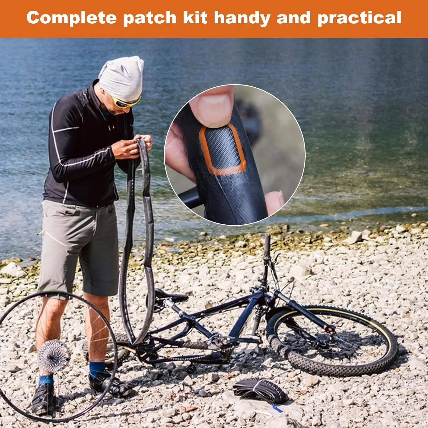 Universal Tire Repair Kit - Pro Patch & Vulcanizing Set for Bike, Motorcycle & Off-Road Vehicle Inner Tube Emergency Fix thumbnail 5