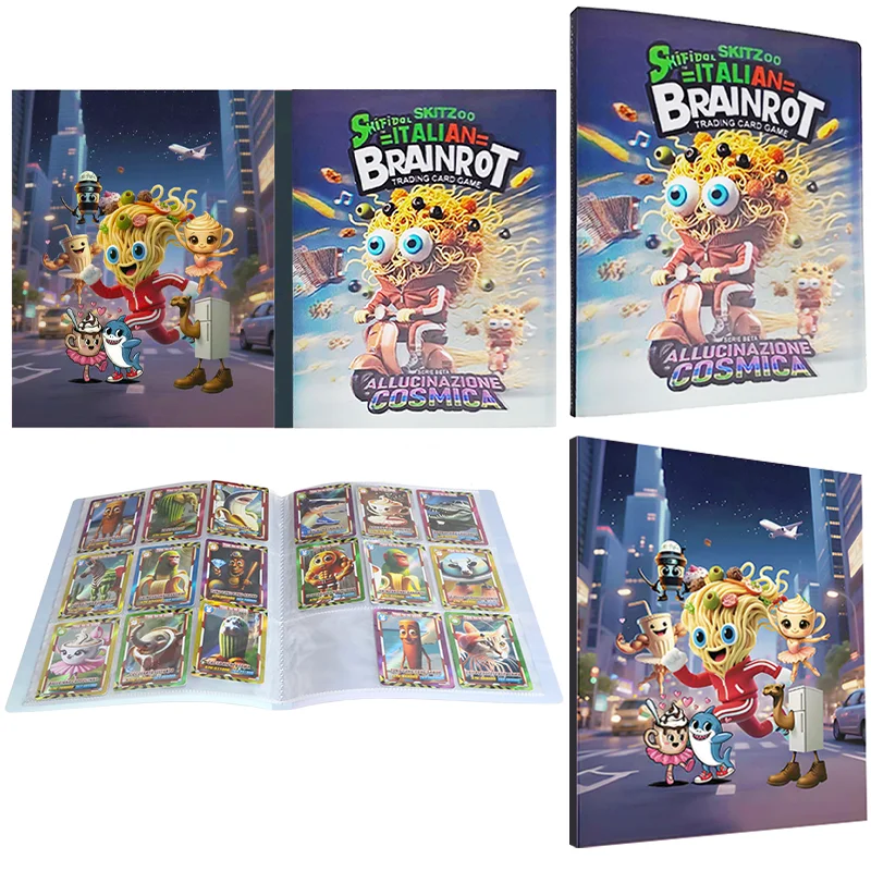 Italian Brainrot Laser Card Booklet Tung Tung Sahur Tralalero Tralala Collection Cards Booklet Trading Card Game Christmas Gifts thumbnail 4