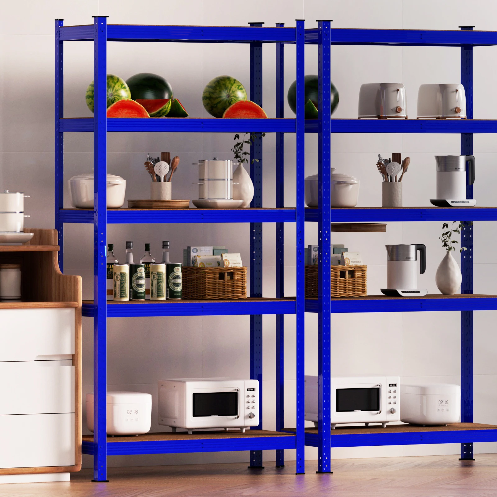 5 Tier Heavy Duty Galvanised Adjustable Shelf Racking Unit Storage Rack 875KG Capacity Metal Shelves Workshop, Shed, Office,Home thumbnail 6
