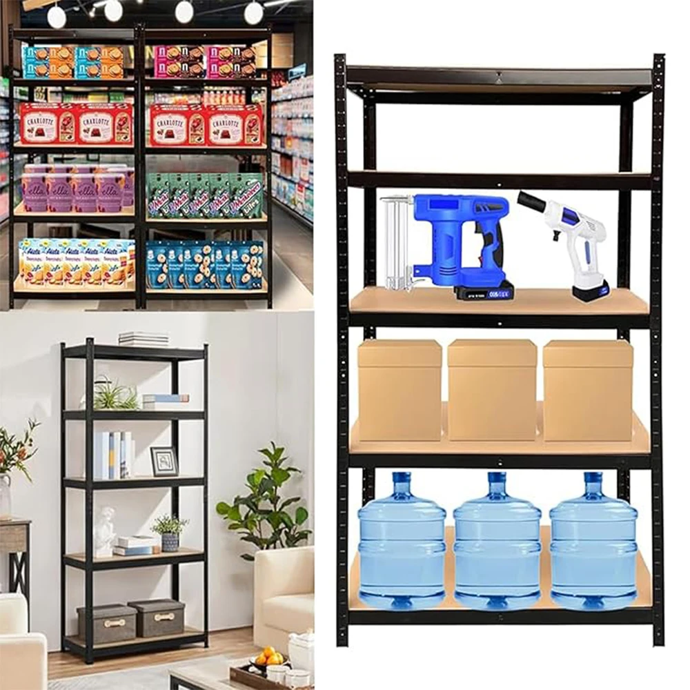 5 Tier Heavy Duty Galvanised Adjustable Shelf Racking Unit Storage Rack 875KG Capacity Metal Shelves Workshop, Shed, Office,Home thumbnail 2
