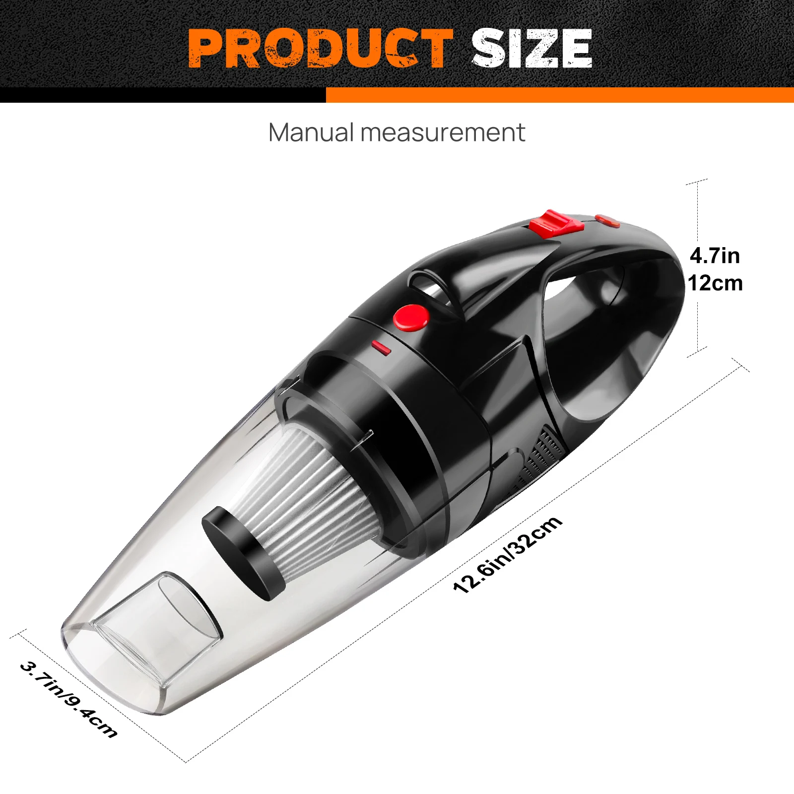 Handheld Vacuum Cleaner Cordless Strong Suction Portable Hand Vacum for Home Car Hoover,Mini Rechargeable with HEPA Filter LED thumbnail 6