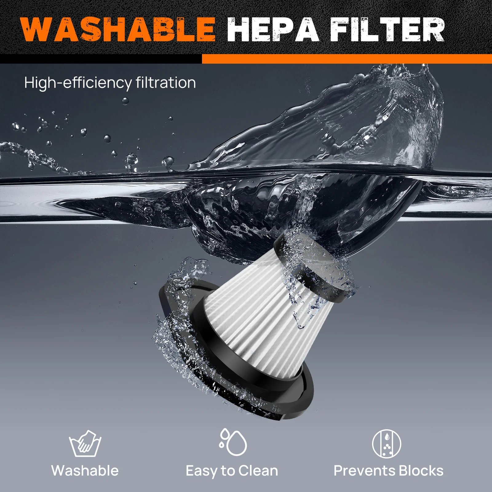 Handheld Vacuum Cleaner Cordless Strong Suction Portable Hand Vacum for Home Car Hoover,Mini Rechargeable with HEPA Filter LED thumbnail 5