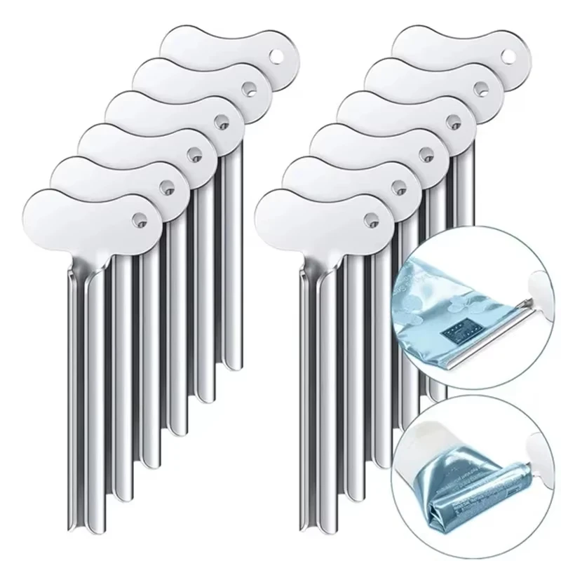 Stainless Steel Toothpaste Tube Squeezers Metal Key Toothpaste Squeezers for Bathroom Hair Dye Cosmetic Tubes Squeezer thumbnail 3