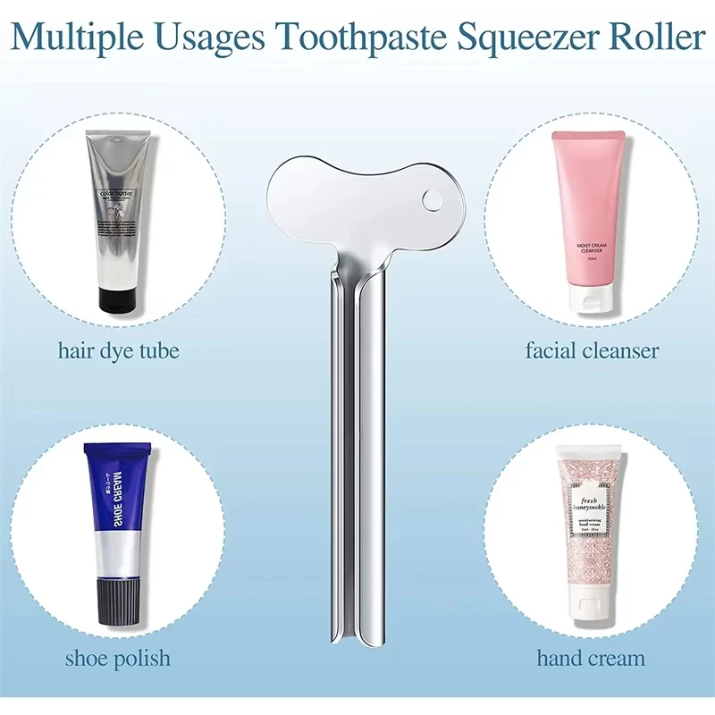 Stainless Steel Toothpaste Tube Squeezers Metal Key Toothpaste Squeezers for Bathroom Hair Dye Cosmetic Tubes Squeezer thumbnail 6