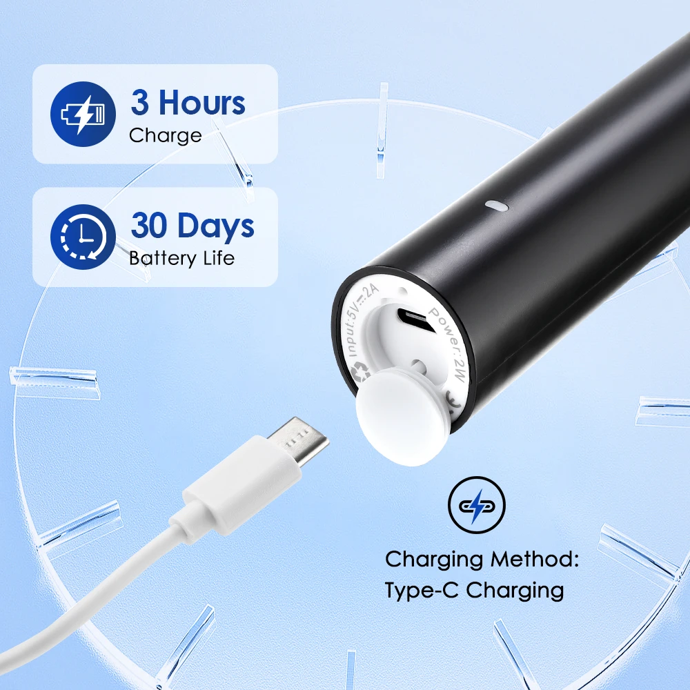 Smart Rotating Timing Electric Toothbrush, Rechargeable Rotary Toothbrush with 4 Heads, 5 Modes Setting Teeth Whitening Oral Car thumbnail 5