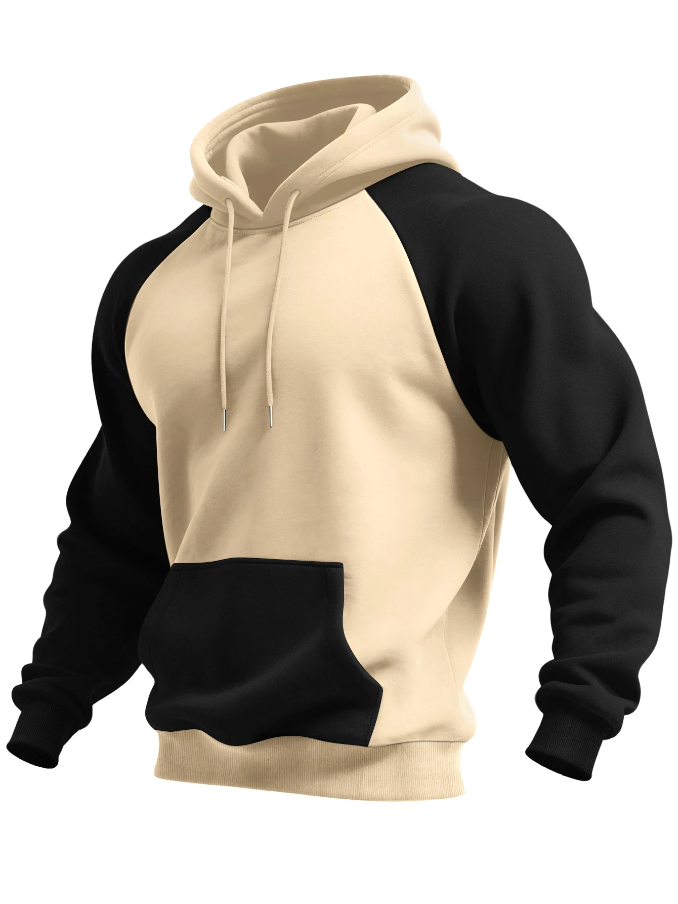 New Autumn Ainter Outdoor Sports Style Raglan Contrast Color Hooded Sweatshirt Fashionable Trendy Versatile Men's Tops thumbnail 6