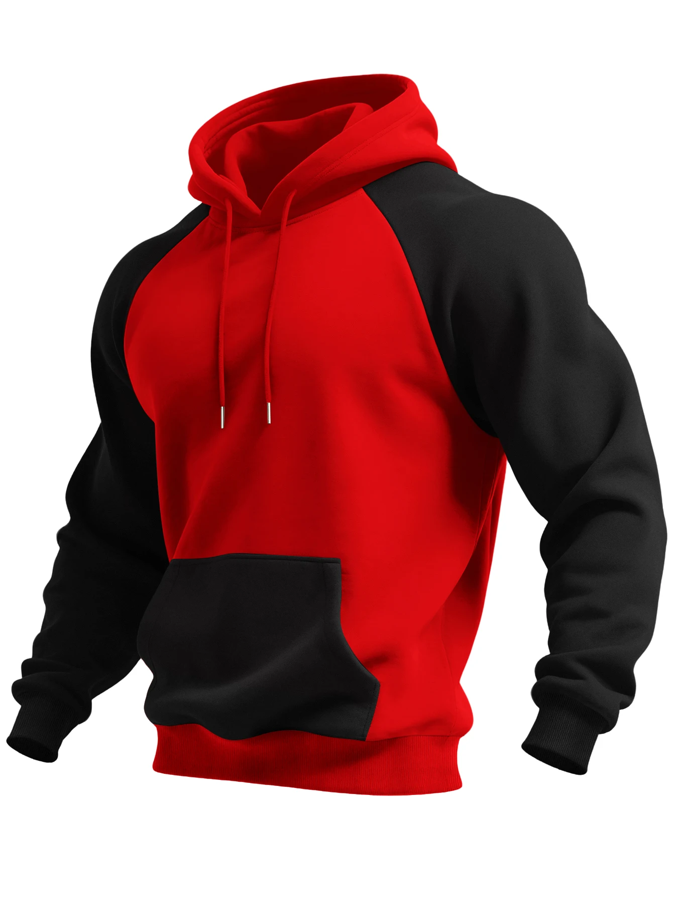 New Autumn Ainter Outdoor Sports Style Raglan Contrast Color Hooded Sweatshirt Fashionable Trendy Versatile Men's Tops thumbnail 5
