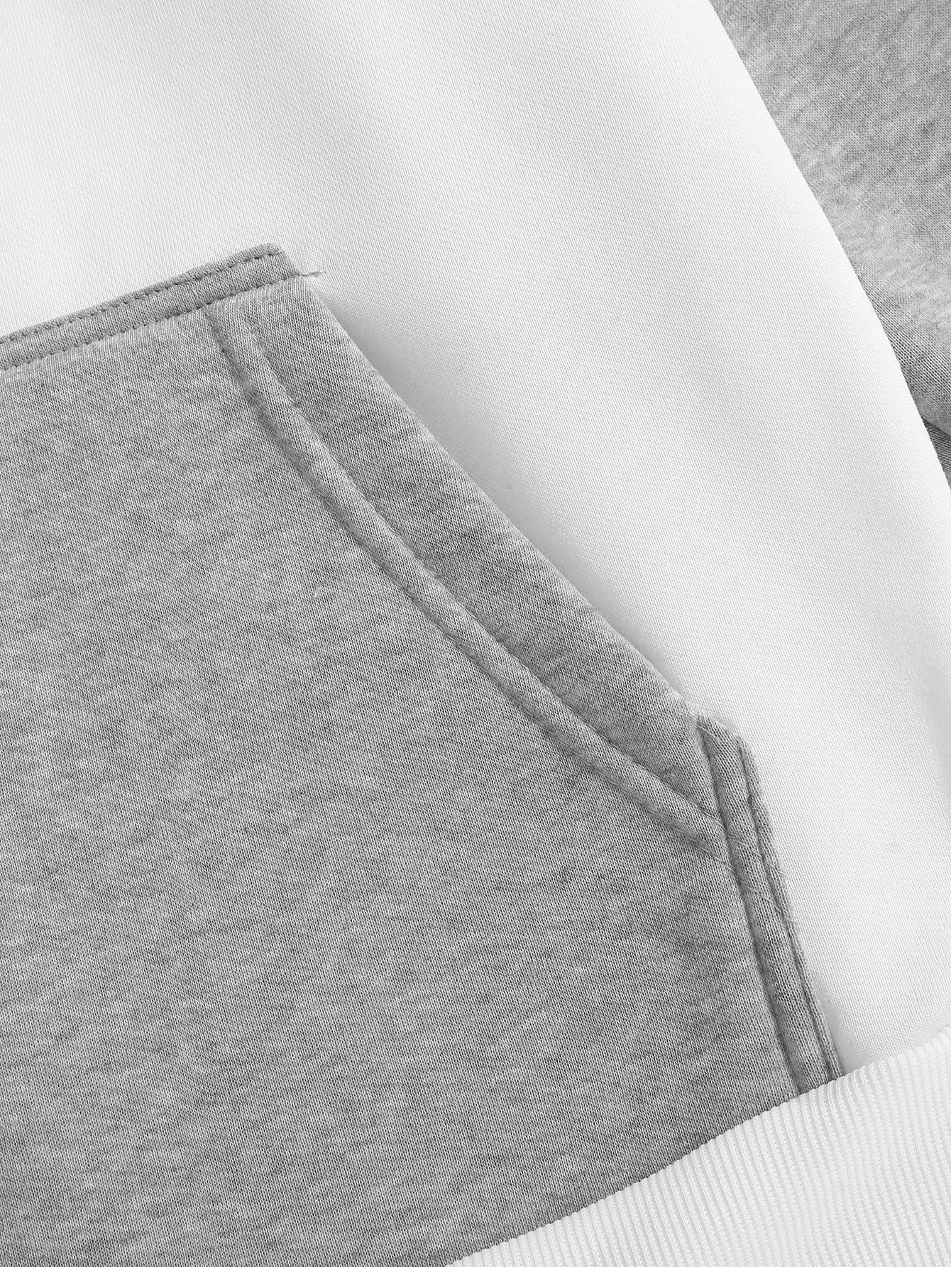 New Autumn Ainter Outdoor Sports Style Raglan Contrast Color Hooded Sweatshirt Fashionable Trendy Versatile Men's Tops thumbnail 4