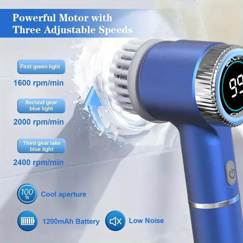 Wireless Electric cleaning brush powerful IPX7 waterproof USB rechargeable automatic handheld cleaner multi function household thumbnail 2