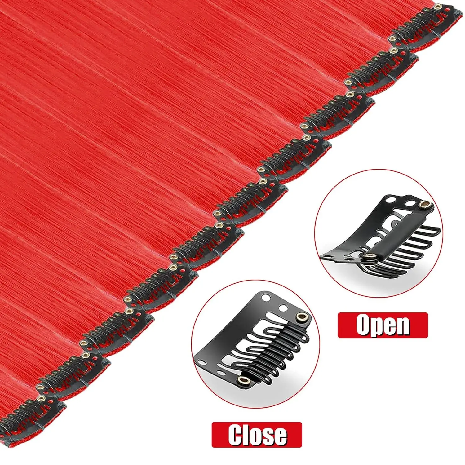 6/12 PCS Hair Extensions Clip, 22in Colored Hair Extensions Party Highlights Long Straight Synthetic Hairpieces for Girls Cospla thumbnail 3