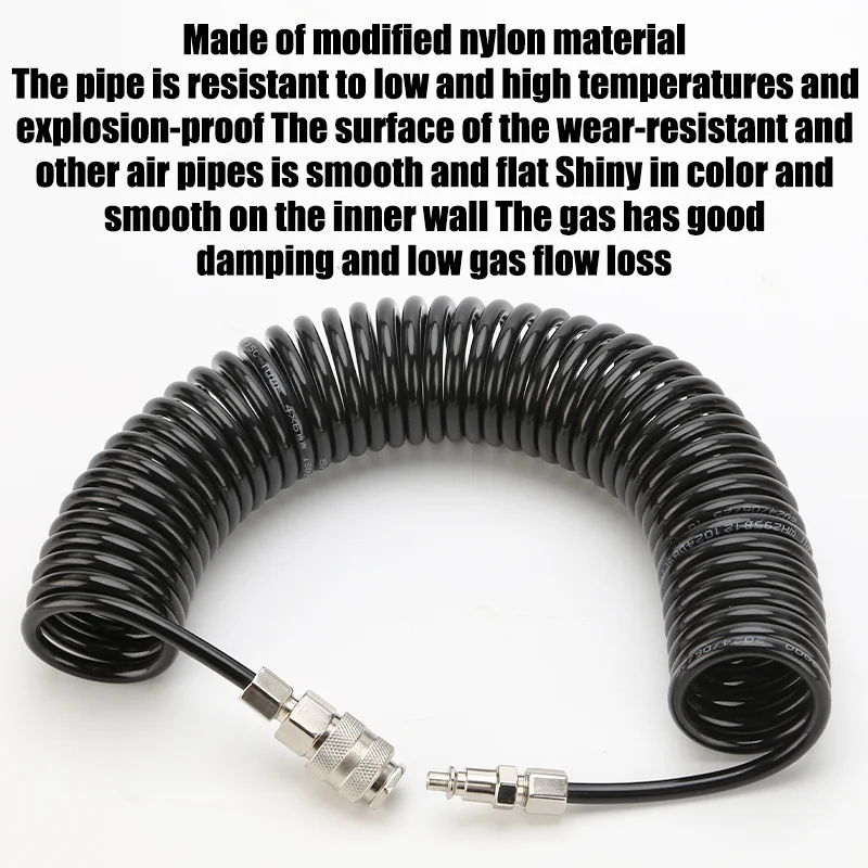 16.4FT Pneumatic Dust Collector Gun Set 5.5mm Steel Nozzle Spring Hose Combination for DIY Pneumatic Equipment Cleaning thumbnail 6