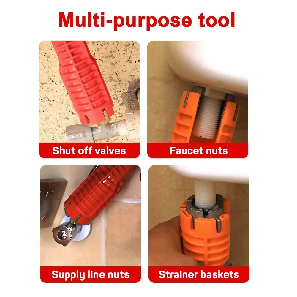 14 In 1 Sink Faucet Wrench Repair Tool Handle Double Head Wrench Spanner Tool Installer Repair Installation Hand Tools thumbnail 5