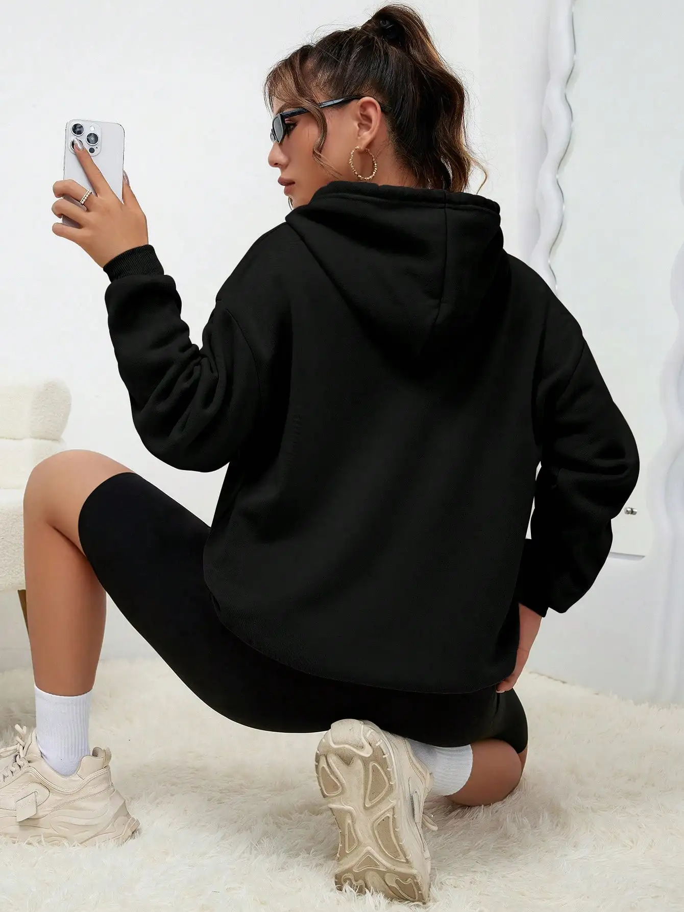 Los Angeles Art Letter Design Women Plus Size Hoodies American Style Casual Hoody Autumn Hip Hop Hoodie Woman Fleece Clothing thumbnail 2