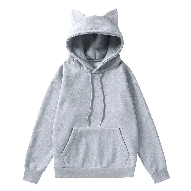 Spring And Autumn New Style Foreign Trade Women's Cat's Ears (Steamed Cat-Ear Shaped Bread) Design Hooded Fleece Sweater Fashion thumbnail 4