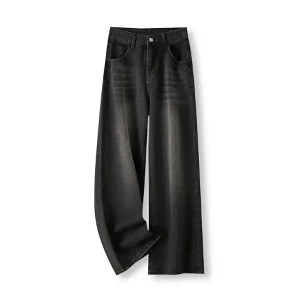 Slimming High-waisted Jeans For Women Pear-shaped Loose-fit Straight-leg Bell Bottoms Plus-size Female Denim Trousers thumbnail 6