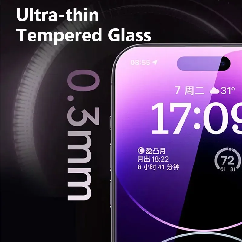 1-5Pcs HD Tempered Glass Screen Protector For iPhone 11 12 13 14 15 16 17 Pro Max 14 15 16 Plus 16 Air Glass Anti-Scratch Film thumbnail 5