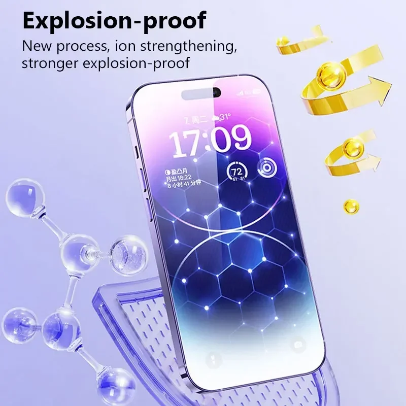 1-5Pcs HD Tempered Glass Screen Protector For iPhone 11 12 13 14 15 16 17 Pro Max 14 15 16 Plus 16 Air Glass Anti-Scratch Film thumbnail 3