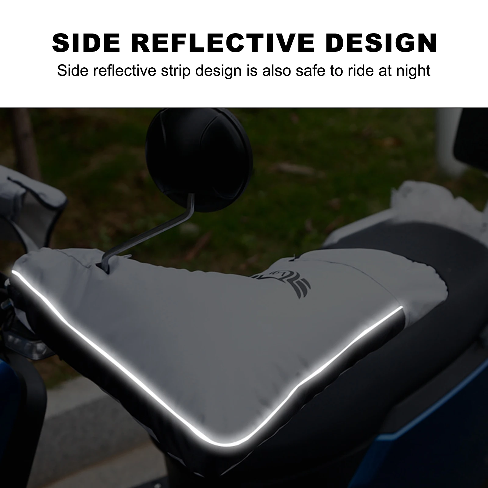 1 Pair Winter Motorcycle Handlebar Covers Thickened Windproof Waterproof Anti-Slip Warm Grips for Cold Weather Riding thumbnail 3