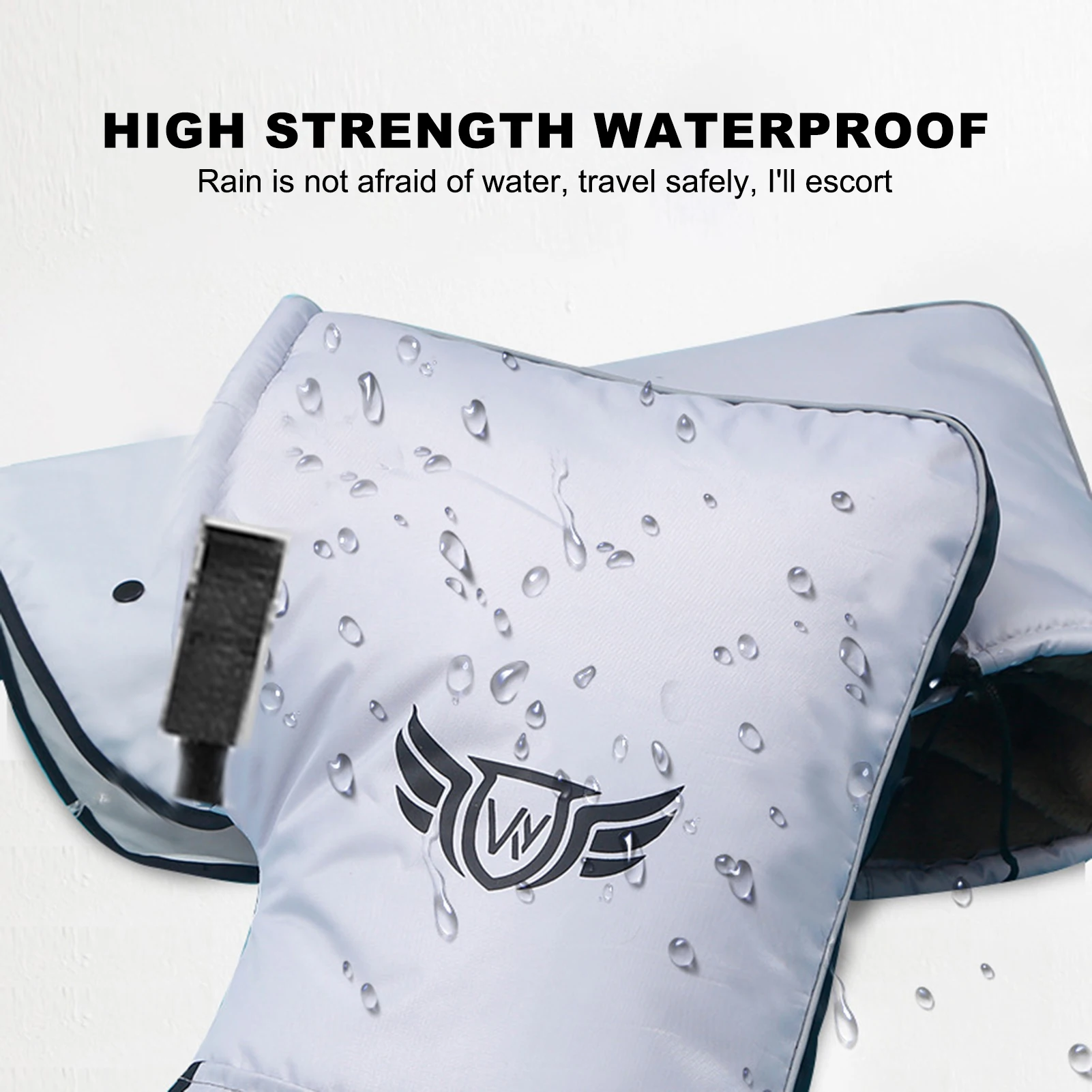 1 Pair Winter Motorcycle Handlebar Covers Thickened Windproof Waterproof Anti-Slip Warm Grips for Cold Weather Riding thumbnail 2