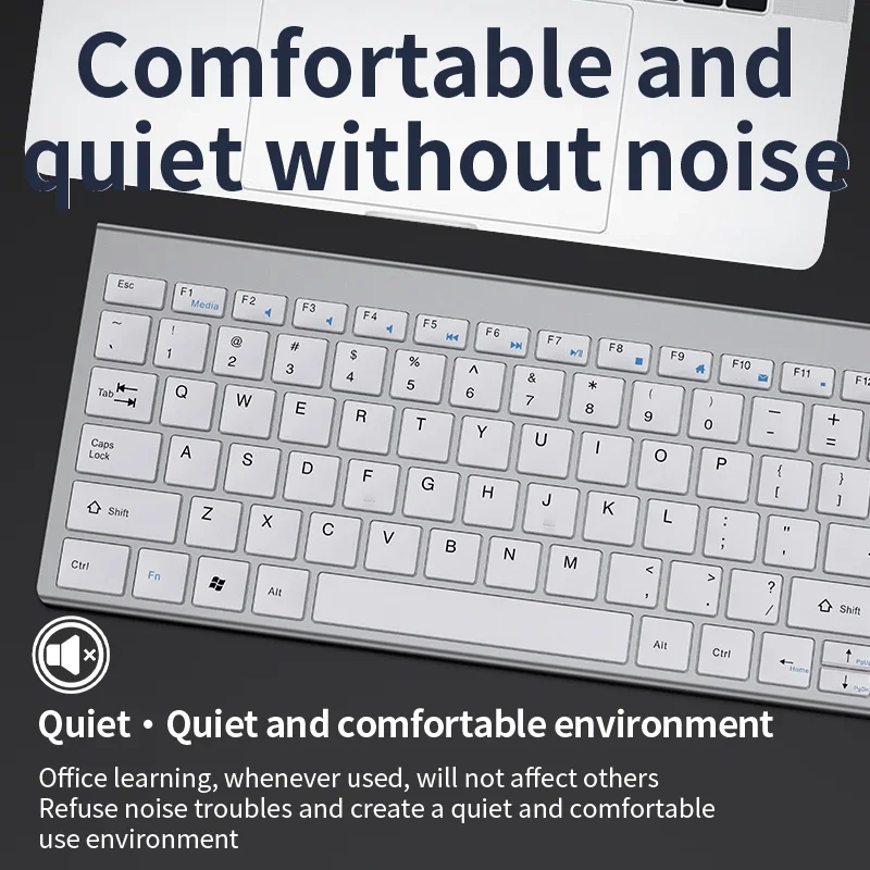 Bluetooth 5.0 & 2.4G Wireless Keyboard and Mouse Combo Mini Multimedia Keyboard Mouse Set for Laptop PC TV iPad Macbook Android thumbnail 2