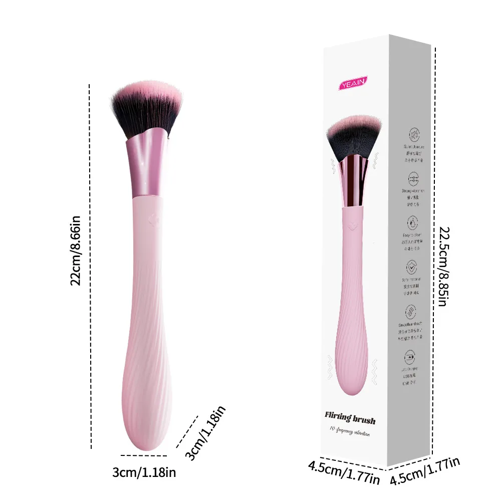 New Upgrade Makeup Brush Vibrator Detachable Brush G-Spot Nipple Clitoral Stimulator Bullet Dildo Vibrators Sex Toys for Woman thumbnail 6
