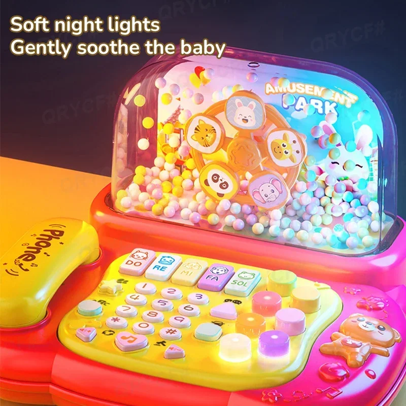 Electric Telephone Toy Cartoon Piano Music Light Activity Multifunctional Kid Musical Learning Toys for Children Christmas Gifts thumbnail 2