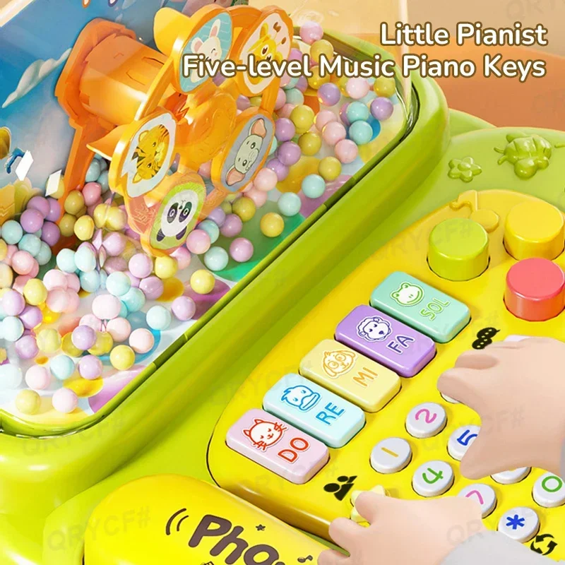 Electric Telephone Toy Cartoon Piano Music Light Activity Multifunctional Kid Musical Learning Toys for Children Christmas Gifts thumbnail 3