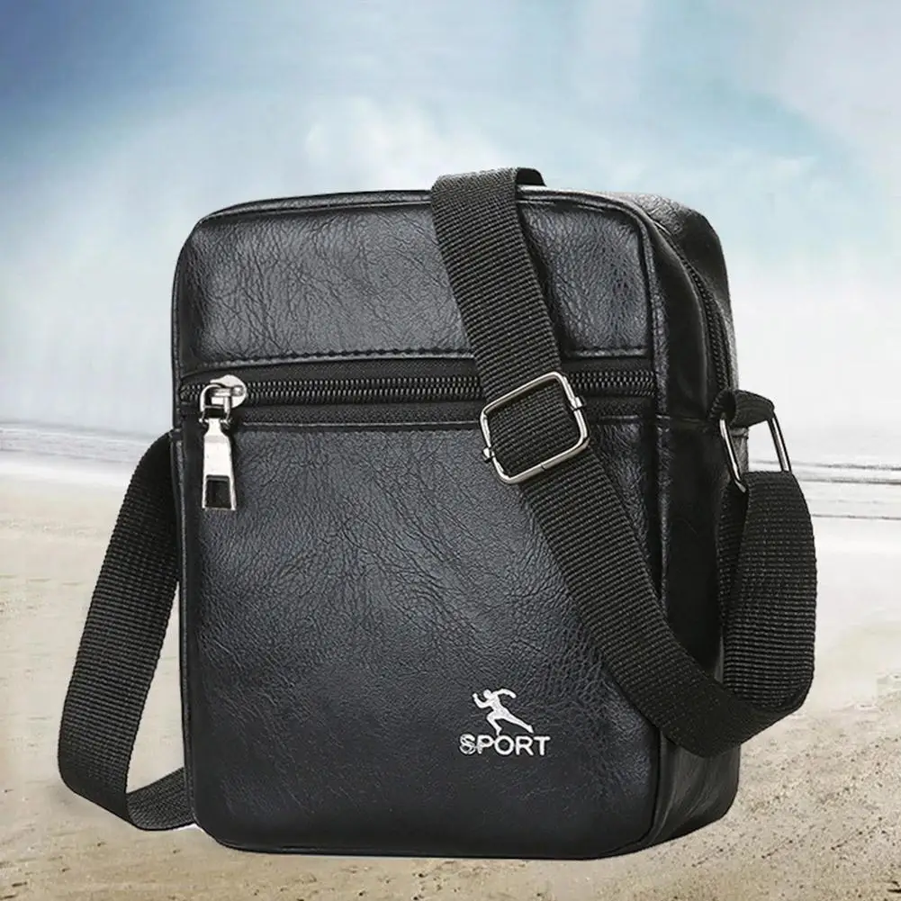 PU Leather Crossbody Messenger Bag For Men Office Worker Sling Shoulder Bags Travel Black Brown Khaki Handbags Crossbody Bag