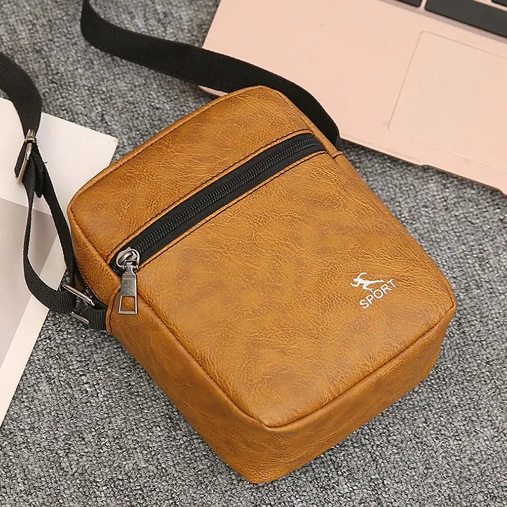 PU Leather Crossbody Messenger Bag For Men Office Worker Sling Shoulder Bags Travel Black Brown Khaki Handbags Crossbody Bag thumbnail 3