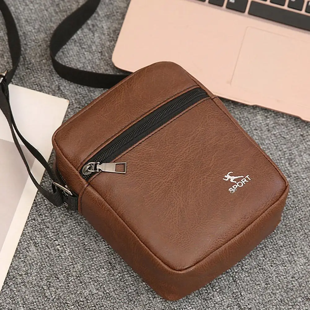 PU Leather Crossbody Messenger Bag For Men Office Worker Sling Shoulder Bags Travel Black Brown Khaki Handbags Crossbody Bag thumbnail 4