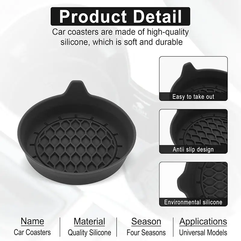 Car silicone water coaster wave-shaped water coaster original matching odorless car anti-slip mat special car new product thumbnail 3