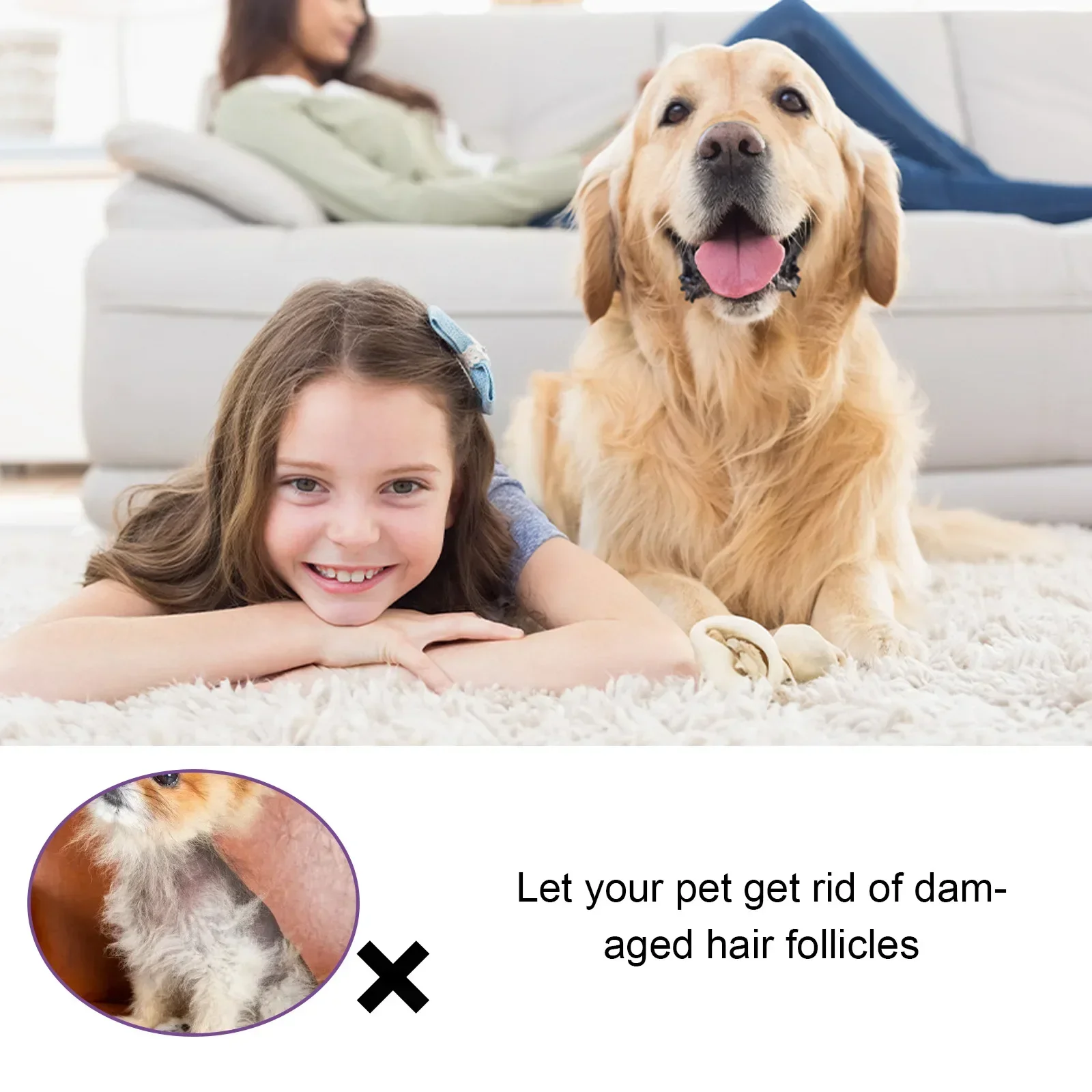 Dog Hair Loss Treatments Supplements for Dogs Cats Non-Toxic Safe Ingredient Use on Body Promotes Hair Growth thumbnail 3