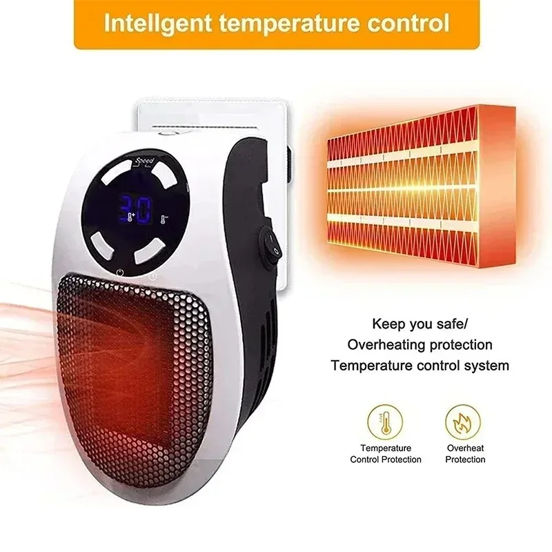 Wall-mounted Electric Heater Energy-efficient Warm Air Blower Hot Air Blower Mini Hot Fan Electric Wall-mounted Heater Plug-in thumbnail 2