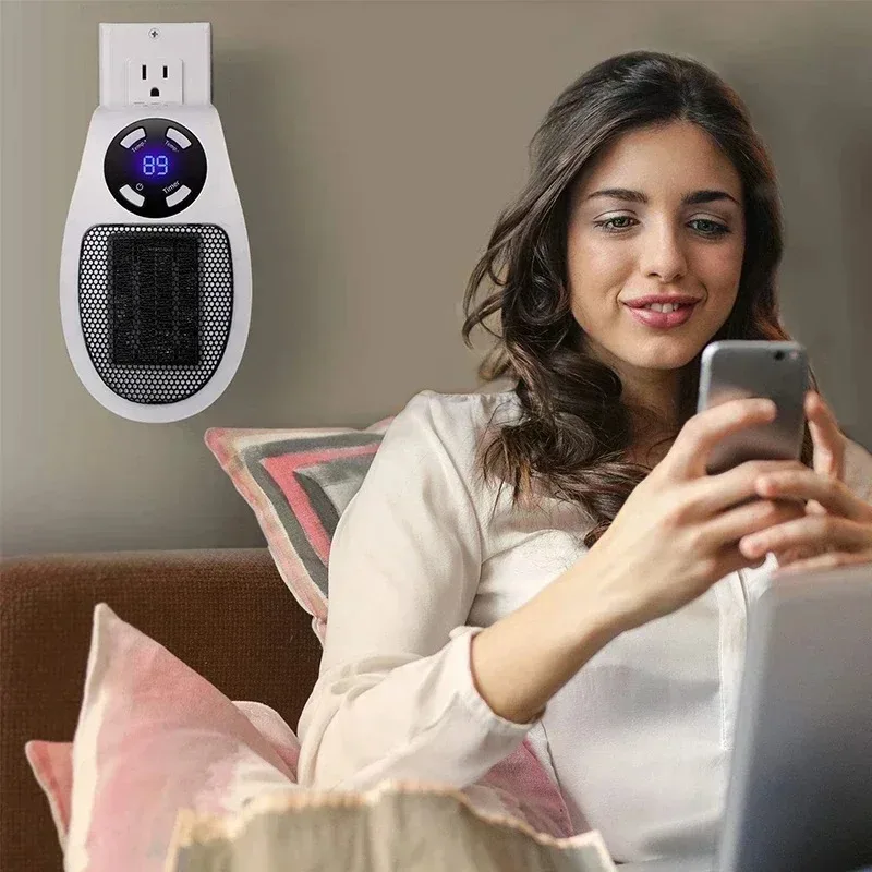 Wall-mounted Electric Heater Energy-efficient Warm Air Blower Hot Air Blower Mini Hot Fan Electric Wall-mounted Heater Plug-in thumbnail 6