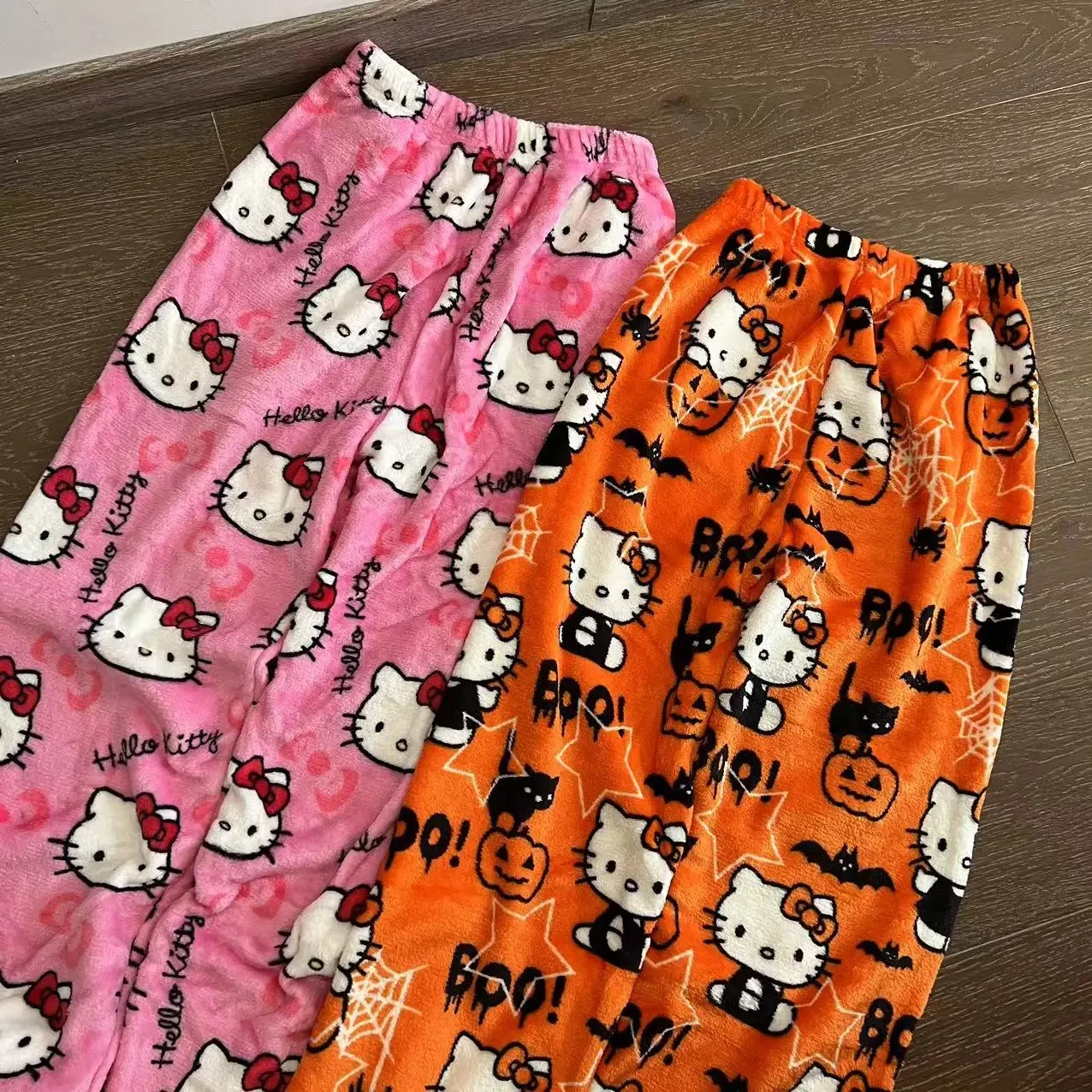 Y2K Hello Kitty pajamas anime women's pajamas Cartoon Fashion Home Sleepwear Trousers Leisure Home Clothing Winter Trouser thumbnail 5