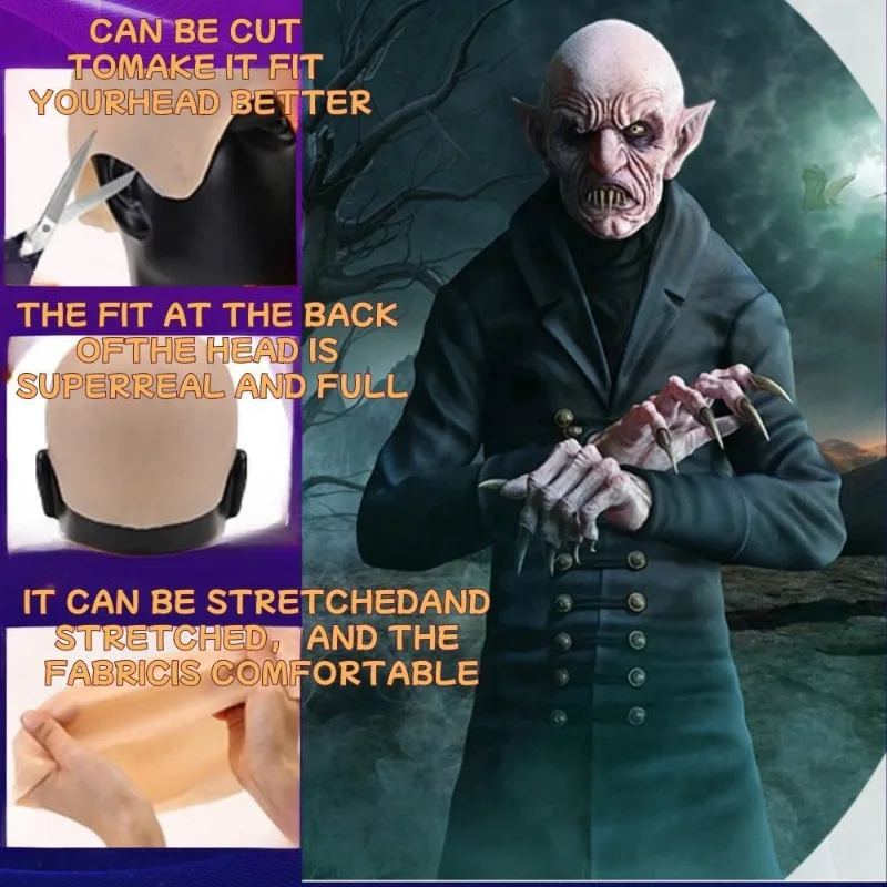Bald Cap Makeup Kit, Premium Latex Bald Head Cover with 1 Mesh Wig Liners, for Cosplay Halloween Theatrical Makeup thumbnail 4