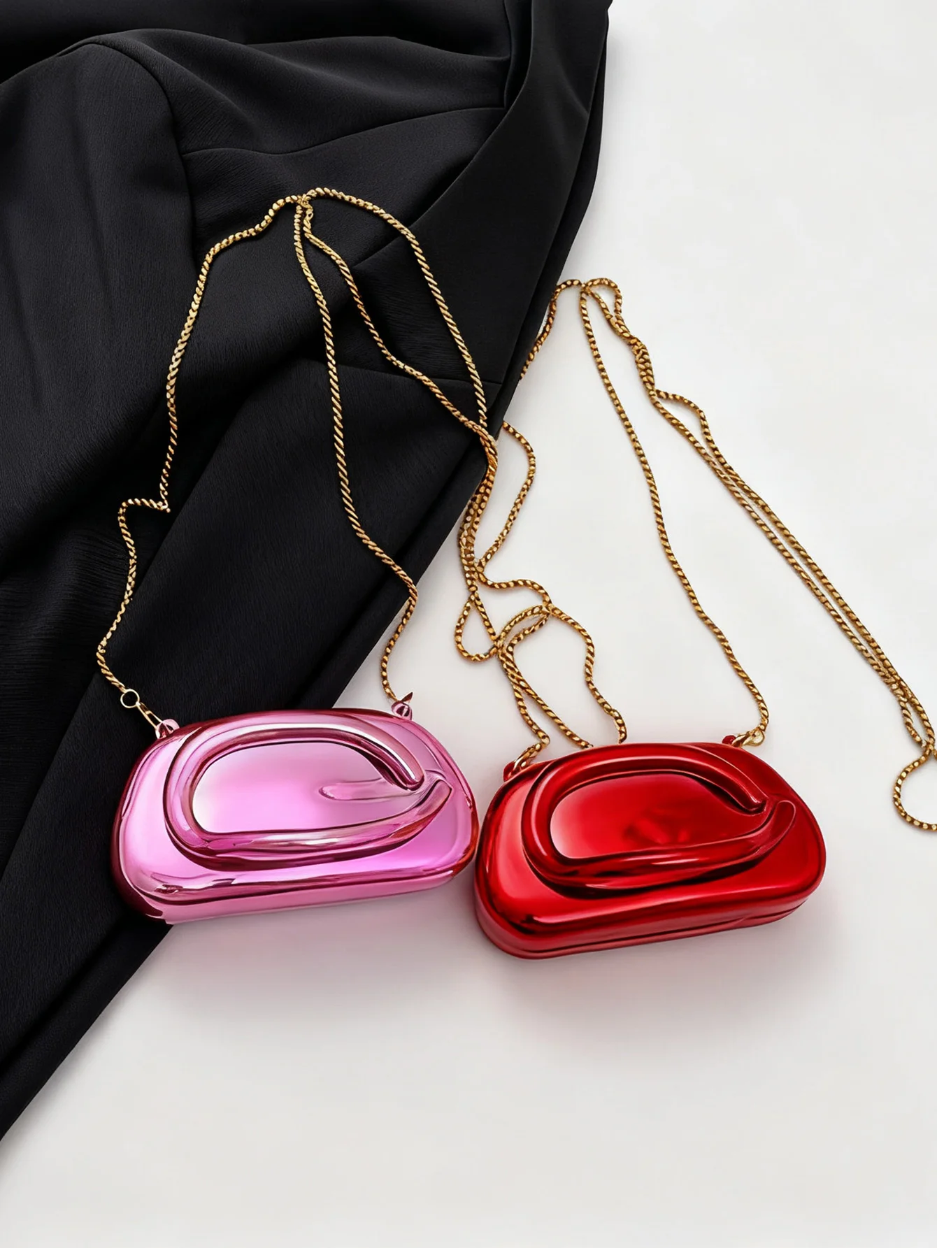 Mini version fashion gold metal closure box-shaped clutch bag women's evening wedding party chain crossbody bag shoulder bag thumbnail 4