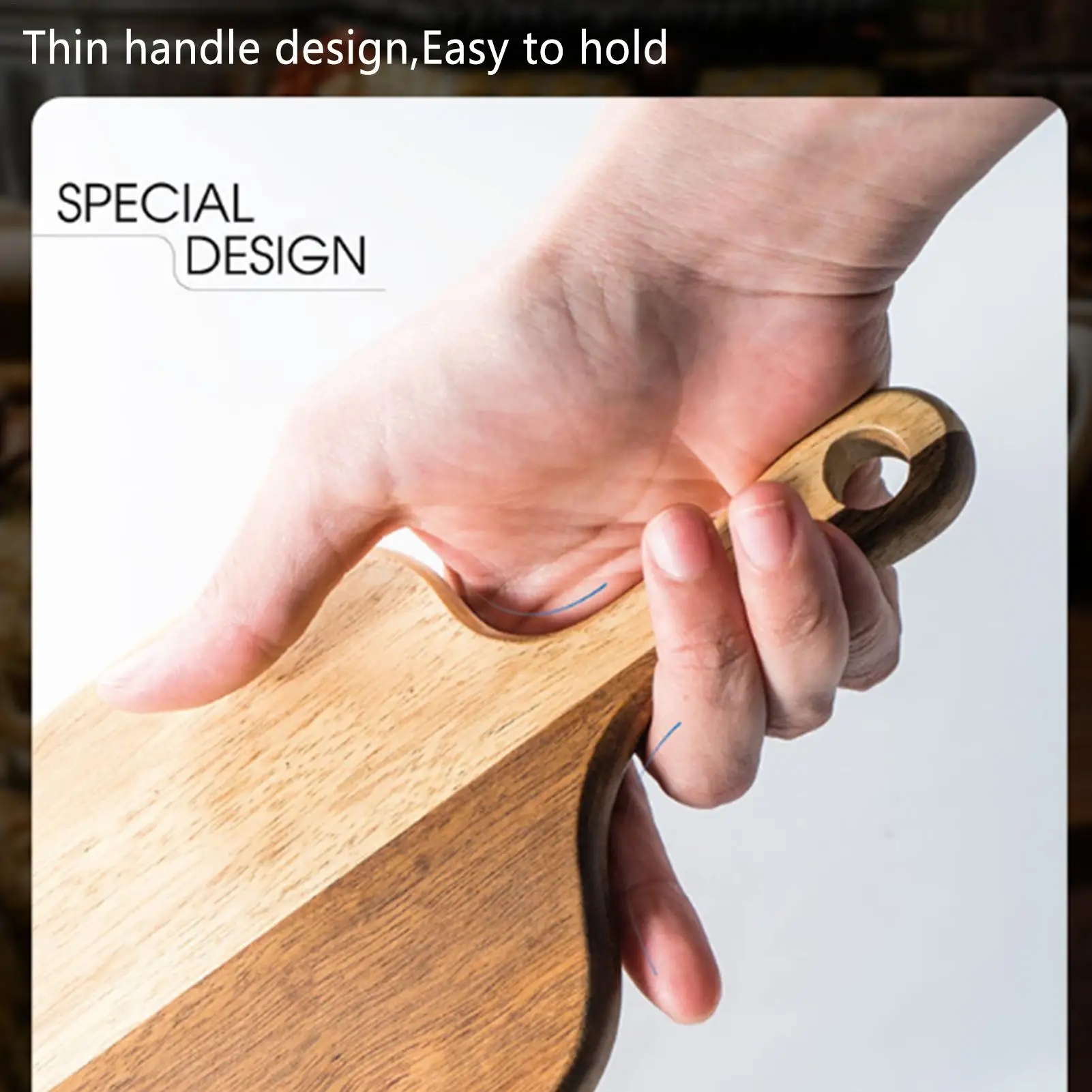 Wooden Cutting Boards for Kitchen Wooden Charcuterie Board with Handle Double-Sided Serving Plates for Kitchen Cheese Commercial thumbnail 2