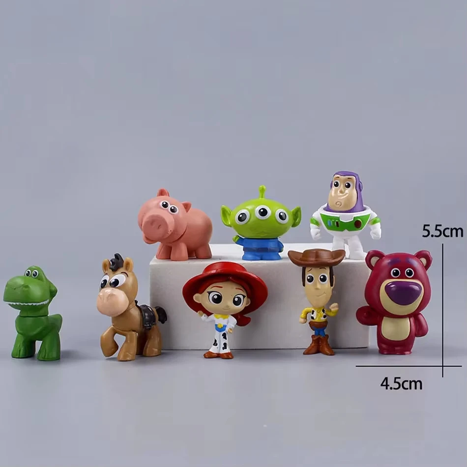8pcs / Set Toy Story Action Figure Anime Cartoon Model Doll Car Decoration Cake Accessories Anime Figure Toy Children's Gift thumbnail 2
